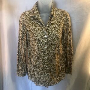 J McLaughlin Women Top XS Lois Blouse Animal Print Classic Casual excellent cond